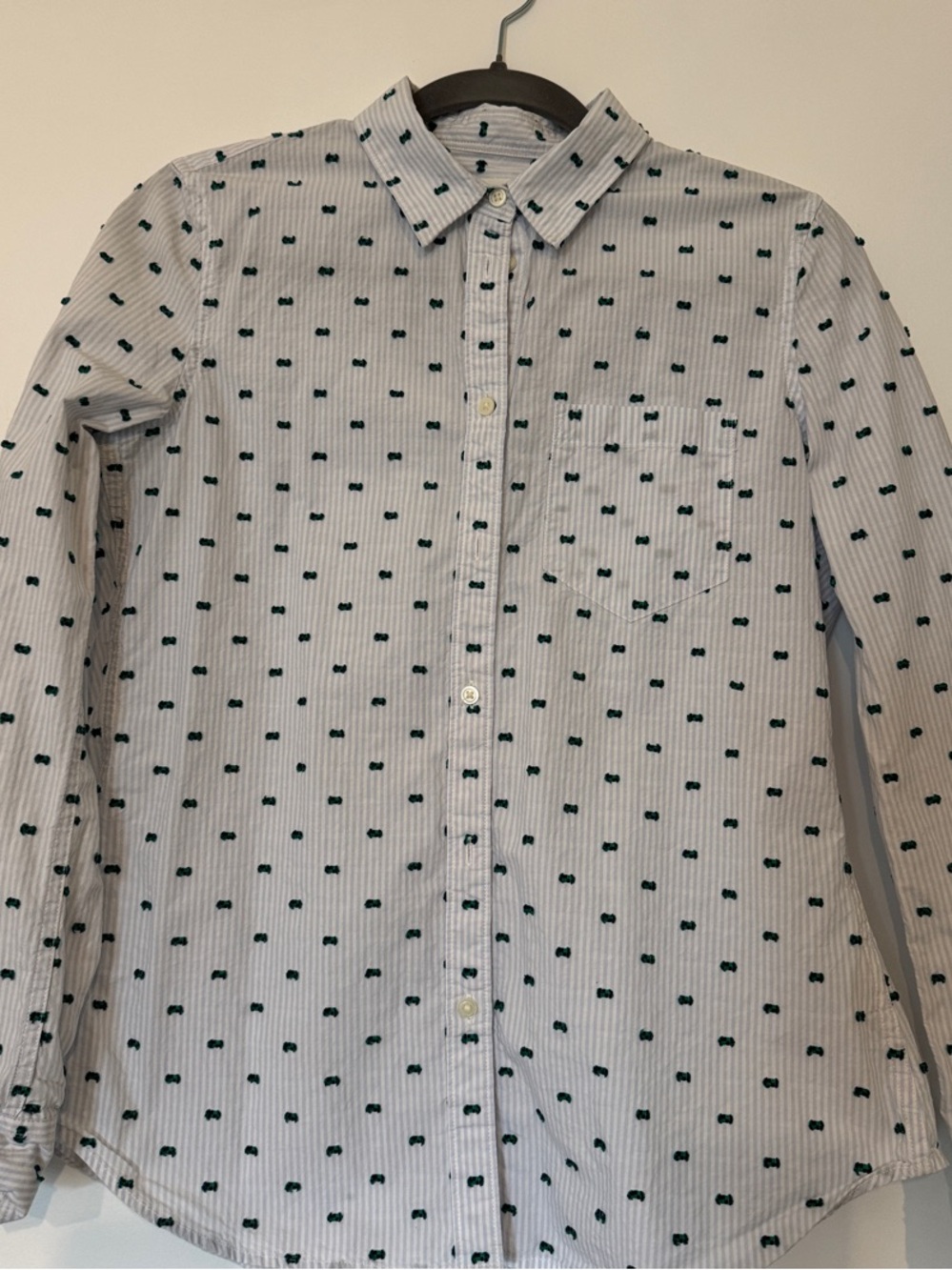 GAP Women’s Button-Down Shirt with Green Dot Print